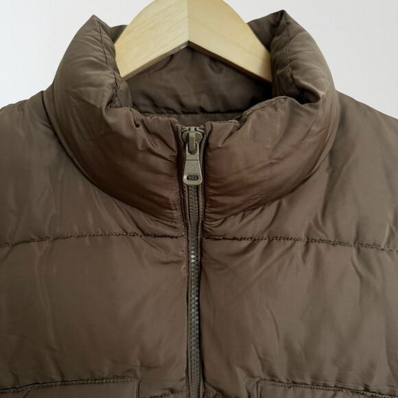 Love Tree Cropped Puffer Vest Sz L Womens Brown Pockets Minimalist On Trend Fun - Picture 4 of 8